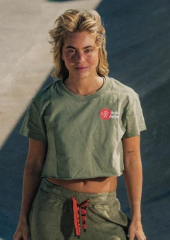 Crop T-shirt CARMEL - OLIVE