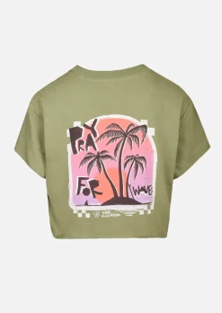 Crop T-shirt CARMEL - OLIVE