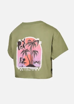 Crop T-shirt CARMEL - OLIVE
