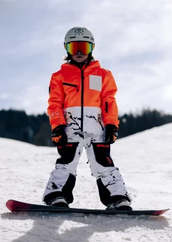 Pantalon de ski junior X-JIB - Camouflage Blanc