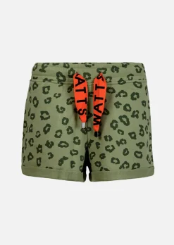 Short NOOSA - LEOPARD OLIVE