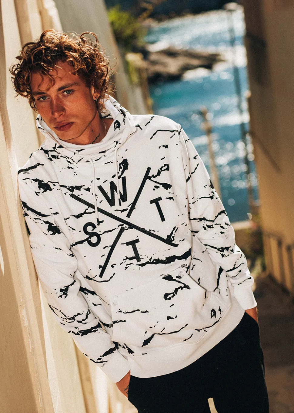 Sweat à capuche SPRAY - MINIMAL CAMO WHITE