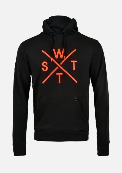 Sweat à capuche SPRAY - NOIR / ORANGE FLUO