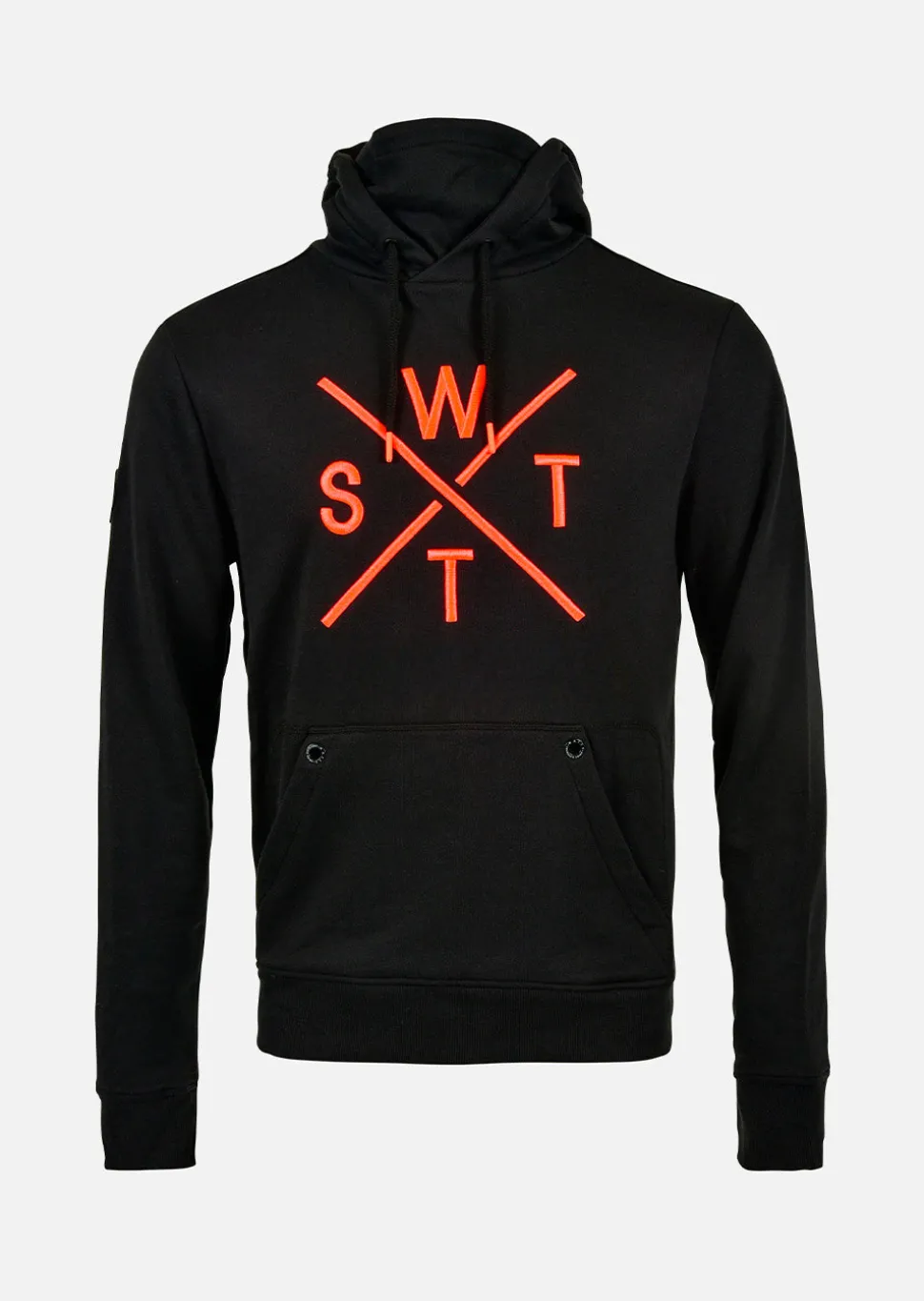 Sweat à capuche SPRAY - NOIR / ORANGE FLUO