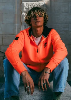Sweat zip à capuche Blunt - Orange Fluo