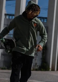 Sweat zip à capuche Blunt - Olive