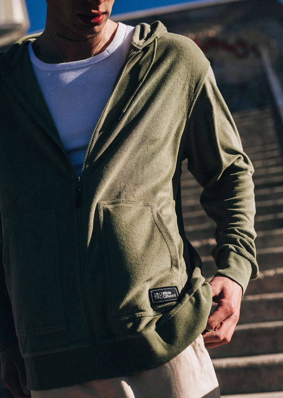 Sweat zip capuche UPWARD - OLIVE