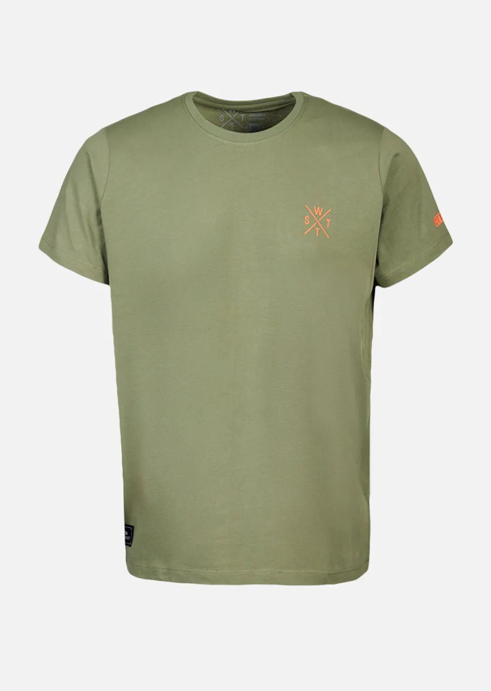 T-shirt WATTS01 - OLIVE / ORANGE