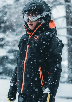 Veste de ski Arrow Junior - Gris Foncé Carbone et Orange Fluo