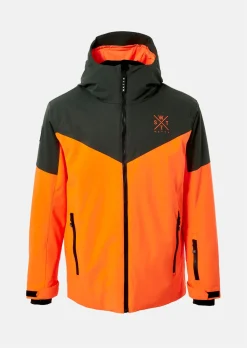 Veste de ski Storm - Orange Fluo et Vert Sapin
