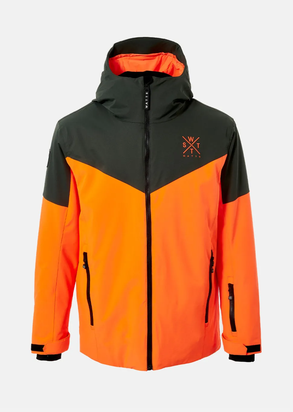 Veste de ski Storm - Orange Fluo et Vert Sapin