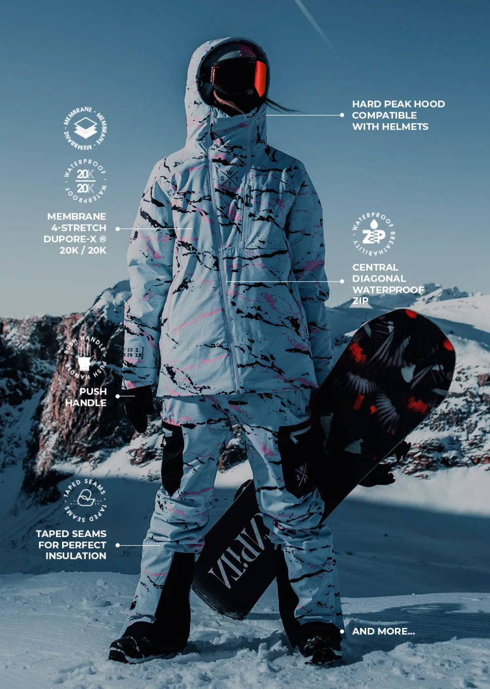 Veste de ski Venom-G - Camouflage Bleu Clair