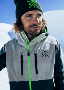 Veste de ski X-Blow - Gris Tie and Dye et Vert Fluo