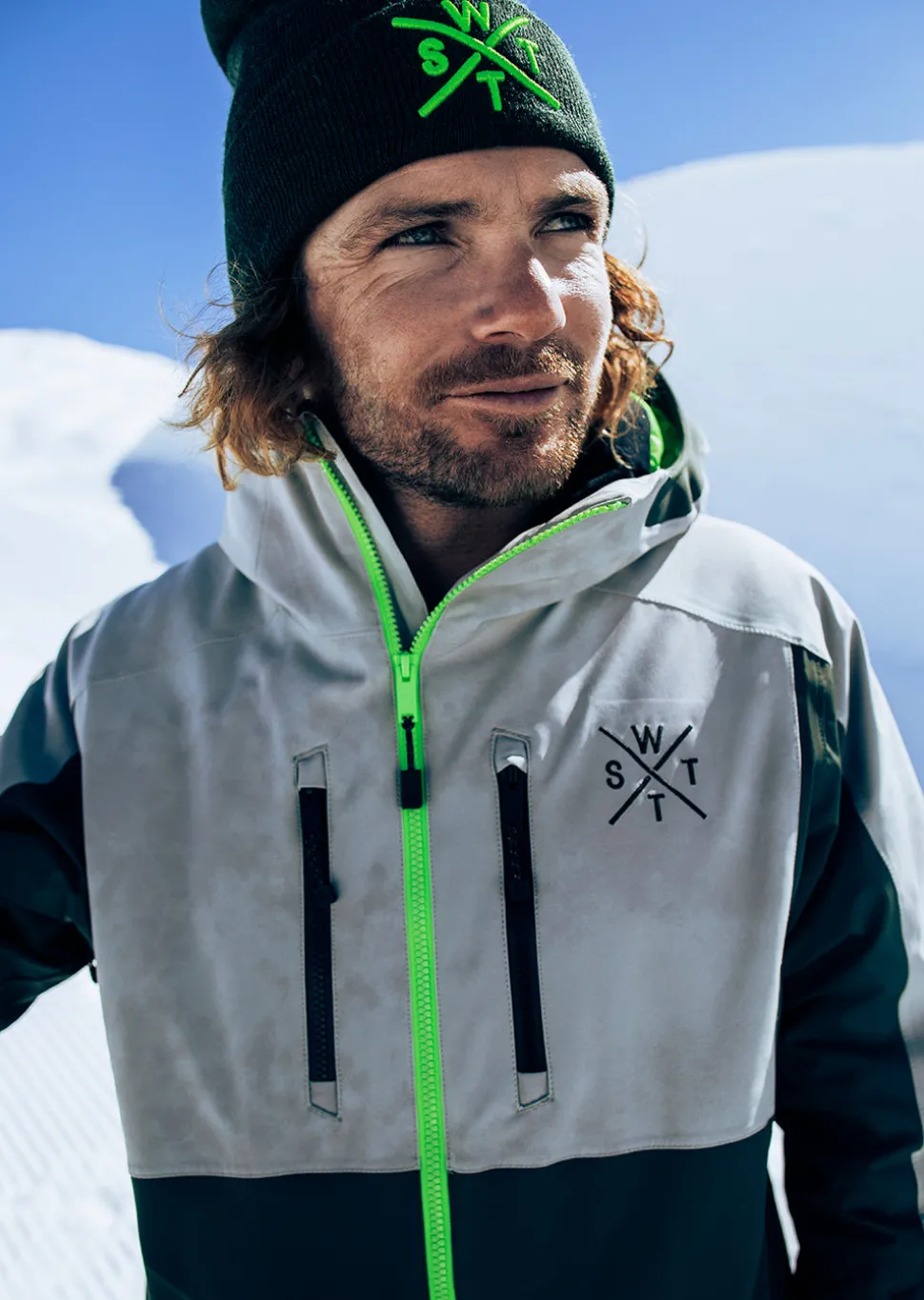 Veste de ski X-Blow - Gris Tie and Dye et Vert Fluo