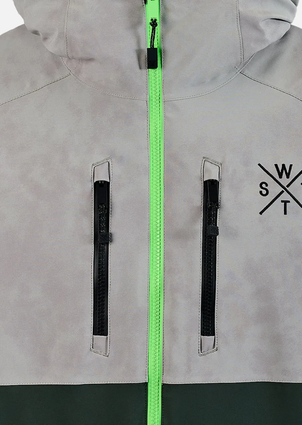 Veste de ski X-Blow - Gris Tie and Dye et Vert Fluo