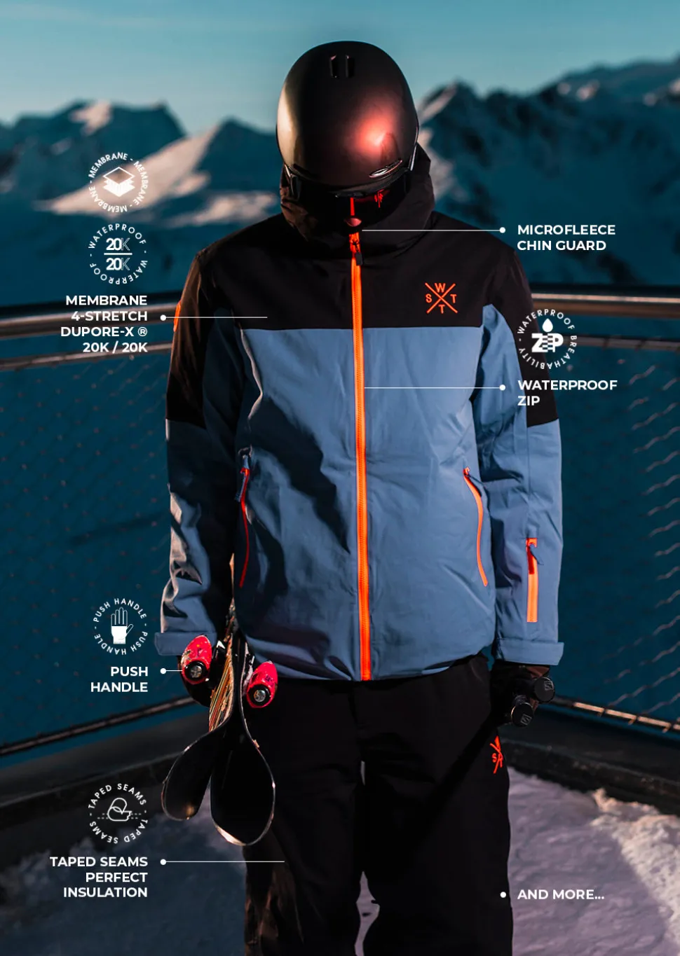 Veste de ski X-Gamma - Bleu Gris