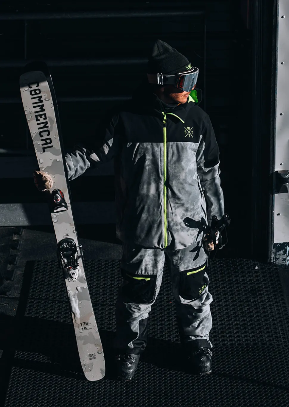 Veste de ski X-Gamma - Gris Tie and Dye et Vert Fluo