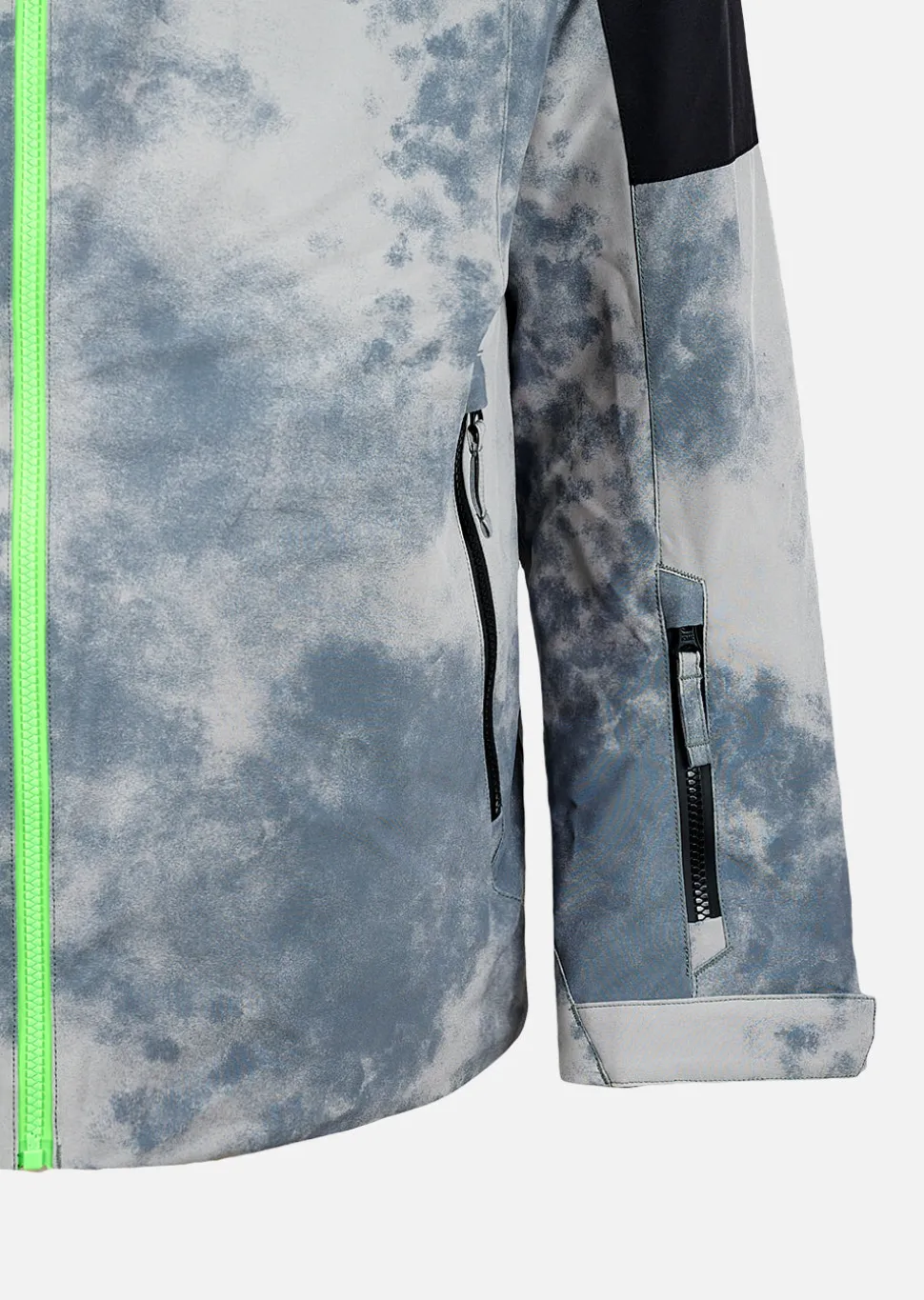 Veste de ski X-Gamma - Gris Tie and Dye et Vert Fluo