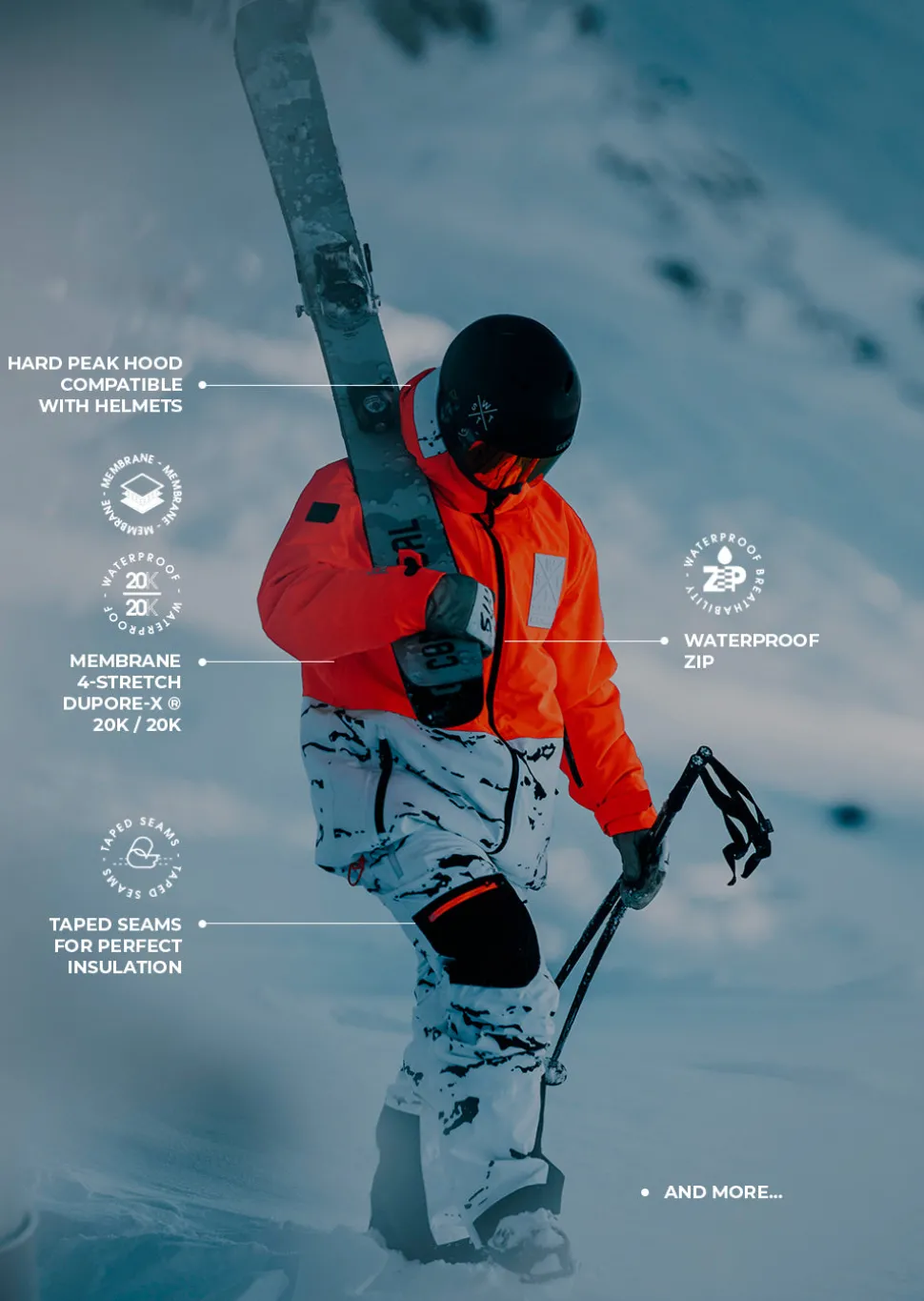 Veste de ski X-Temper - Camouflage Blanc