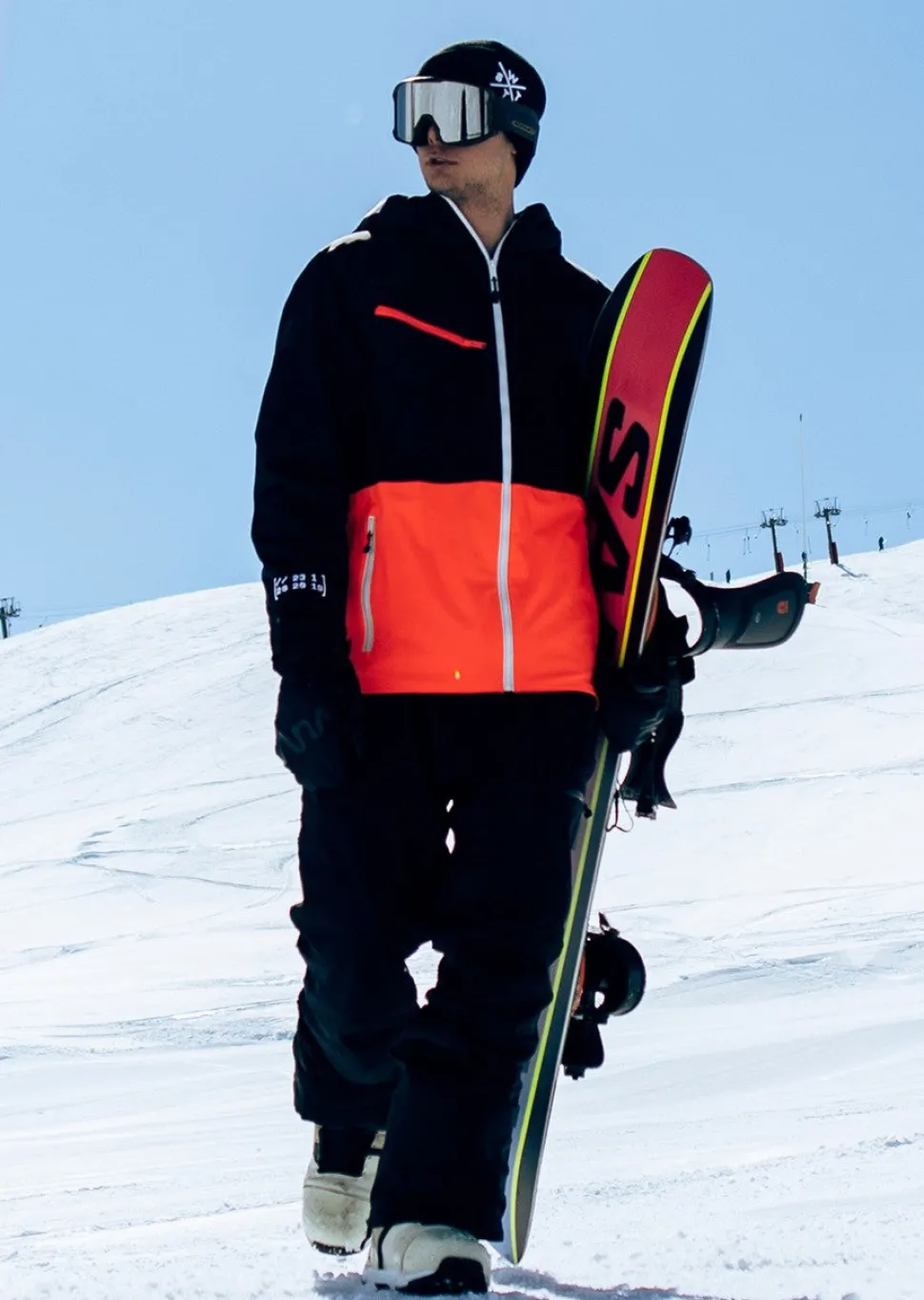 Veste de ski X-Temper - Noir et Orange Fluo