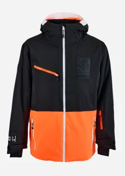Veste de ski X-Temper junior - Noir et Orange fluo