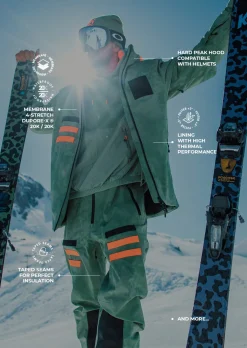 Veste de ski X-Wear - Olive Tie and Dye